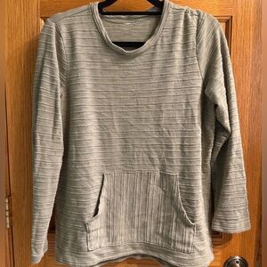 Green Textured Long Sleeve Sweater